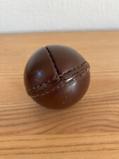 alter Leder Schlagball Wurfball braun Sport Ball Ø 6,5 cm Vintage Alt Leather