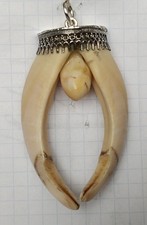 Charivari, Anhänger, Hirsch Grandeln Wildschwein 925 Silber gefasst