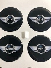 4 x Logo Mini Cooper Aufkleber - Radkappen Felgen Emblem Nabendeckel Epoxidharz