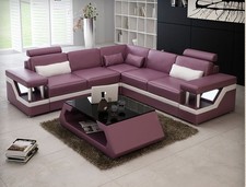 XXL Ledersofa mit USB Garnitur