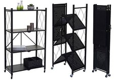 B-Ware Regal MCW-J85, Standregal, faltbar/klappbar Stahl, schwarz, 4 Ebenen