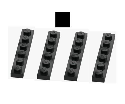 Lego platte 1x6 black - platte,