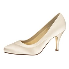 Rainbow Club Nicole +FIT Brautschuhe Highheel Pumps Satin Gr. 39,5 Ivory / Creme