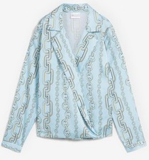 Satinbluse mit Wickeleffekt