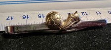 ! STERLINGSILBER ! KRAWATTENKLAMMER ,, vergoldetes Fußball-Motiv ,,