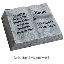 Granit Grabplatte Viscont White 60 × 45 × 12 cm - mit Inschrift, pflegeleicht