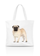 Einkaufstasche beiger mops - einkaufstasche,