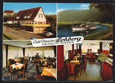 AK Hemeln /Weser, Drei Ansichten von Cafè-Pension Lohberg und Dampfer 