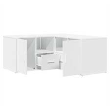 Eckschrank 160x40x45 weiß - eckschrank,