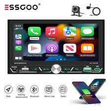 Doppel 2DIN Autoradio 7 Zoll Wireless Carplay Android Auto Bluetooth USB KAM MIK
