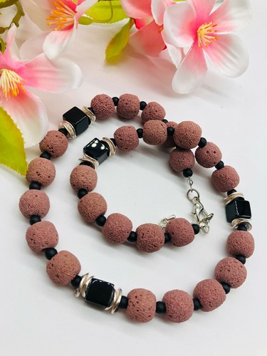 Halskette handmade lavakette - halskette,
