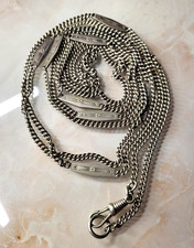 Alte lange 152 cm Uhrenkette Taschenuhr echt Nickel