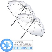 Carlo Milano 2er-Set transparente Stock-Regenschirme, Versandrückläufer