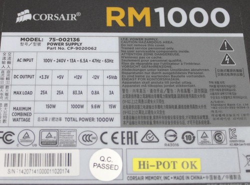 Corsair series rm1000 atx - rm,