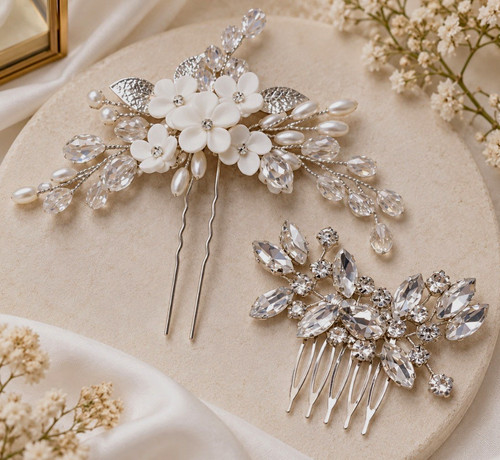 Braut haarschmuck set - braut,