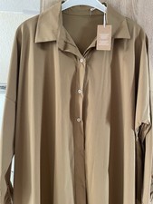 Impress tolles Blusen Kleid Hemd braun Baumwolle A Linie Italy ovesize neu
