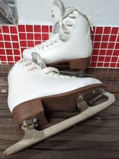 Graf Bolero Crystal White Eiskunstlauf Schlittschuhe Mädchen Größe 13 UK EU 32