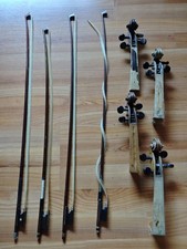 4 Violinbogen u. 4 Geigenhals