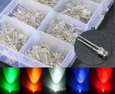 25x LED Leuchtdiode 3/5mm Licht weiß gelb rot grün blau transparent Hell DE
