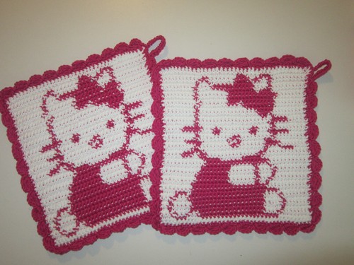 Topflappen selbst gehäkelt - ,