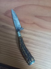 Altes Jagdmesser Hirschhorn Solingen Anton Winger A.W. Jr. Klinge ca. 10cm