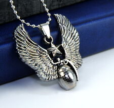 Damen,Herren, charismatische Anhänger Edelstahl -Titan Kette,Halskette Adlerflug