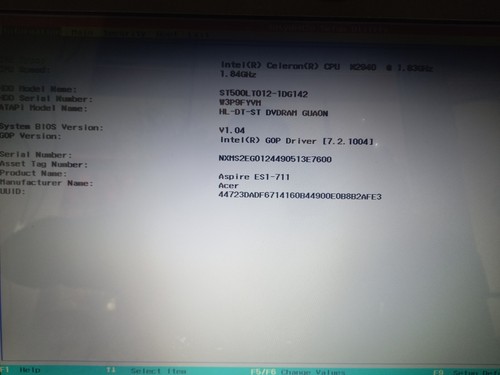Acer aspire es1 711 - aspire, celeron