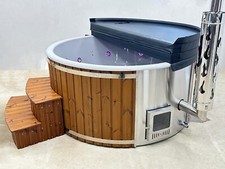 Hot Tub Badefass Holzofen GFK Wanne Zuber 200 cm 