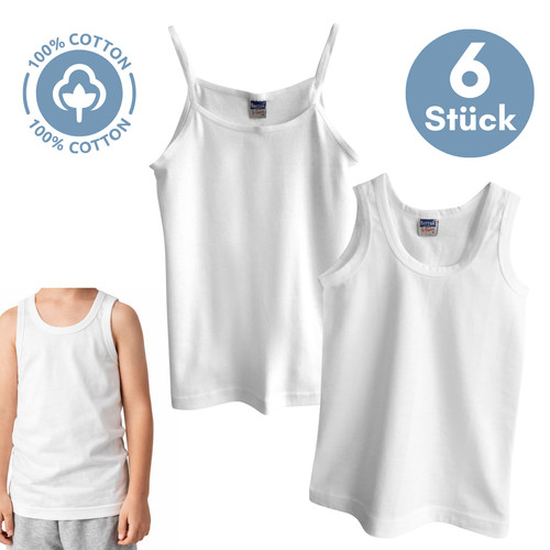 Unterhemd kinder tanktop 6er - unterhemd,