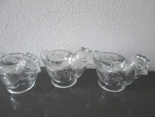3 St. WMF Vintage Eierbecher Pressglas Glas Huhn Hahn Henne  Ostern Deko wie neu
