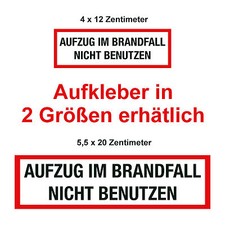 Aufkleber Aufzug im Brandfall