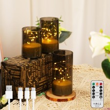 3er flackernde LED Kerzen