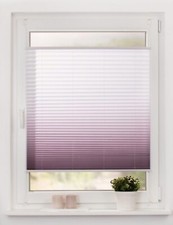 Klemmfix Plissee weiß lila Klemmrollo Easyfix Sichtschutz Klemmplissee 110/130cm