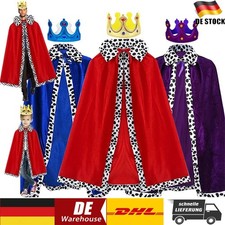 Erwachsene Kinder Umhang Königsumhang Junge Karneval Cosplay Königskrone Cape DE
