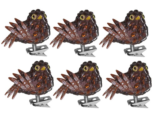 Vögel auf clip baumschmuck - 6x,