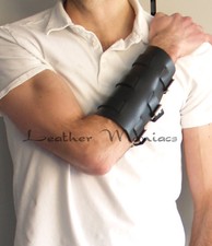 Leder Armschoner Lederarmschoner Armstulpe Lederstulpe Armschiene mit Schnallen