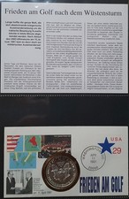 NUMISBRIEF USA - Frieden am Golf 1991 - 1 OZ Fine Silver One Dollar Münze