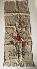 Vintage-Wandbehang mit bunten Blumen, Naturtöne, ca. 100x40 cm – ohne Aufhängung