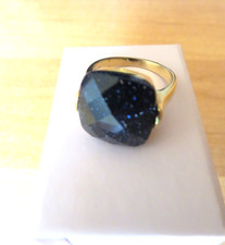 Hse 24, Blaufluß-Ring, Gr.16/ 53,goldfarben