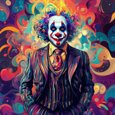 Transparent 18x18 clown in