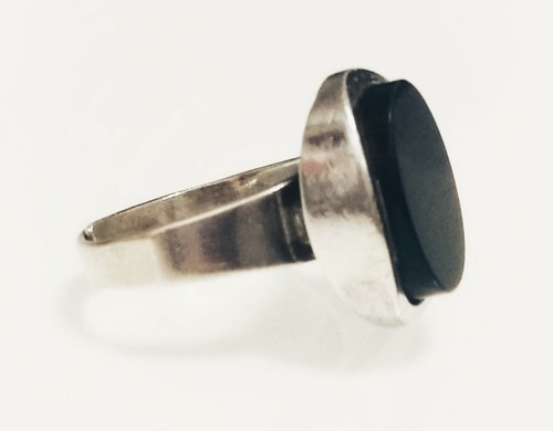 Massiver silberring 835 onyx - 835,