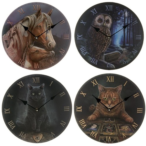 Wanduhr pferd eule katze - 1,