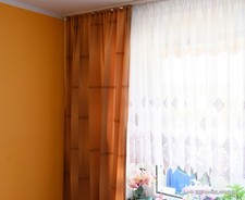 3x Vorhang Dekoschal braun terracotta 135 x 240 cm mit Kräuselband-Röllchen