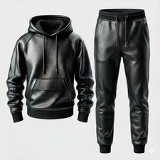 Herren Schwarz Echtleder