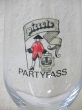 seltenes DDR Reklame Bierglas Biertulpe für Bierfass " Partyfass Piccolo "