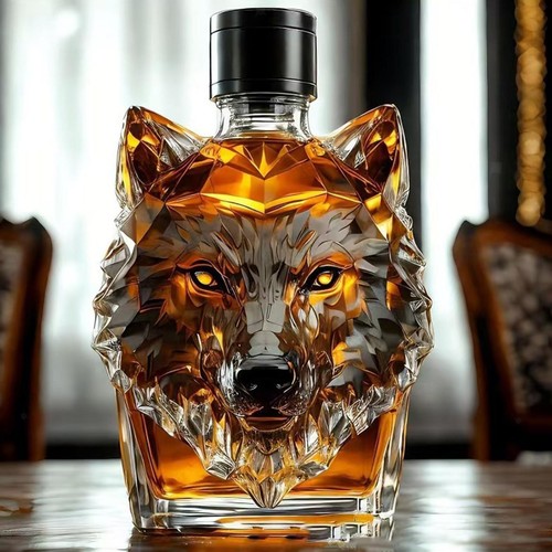 Wolf head whiskey dekanter - head, whiskey-dekanter