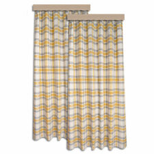  Dekoschals Fanni gelb kariert 2er Set mit Reihband Landhausdeko Vorhang 6 Höhen