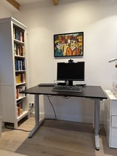 Schreibtisch höhenverstellbar elektrisch, stufenlos, Platte Wenge 120x80,IKEA