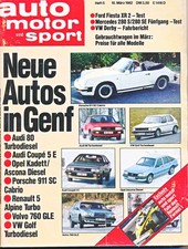 Auto Motor und Sport - 3/1982 - Porsche 911 SC Cabrio - Audi Coupe 5E