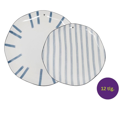 12tlg tafelservice iris - iris, blue